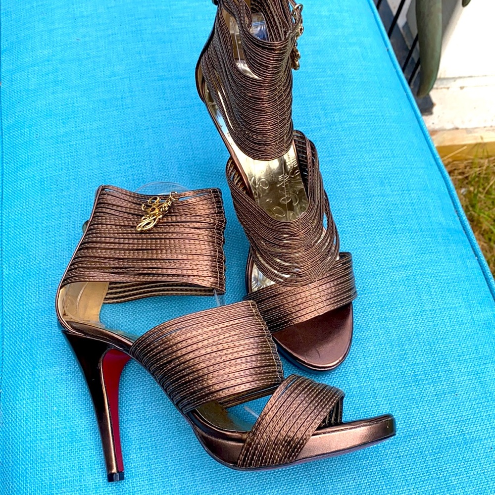 Apple Bottom gladiator heels